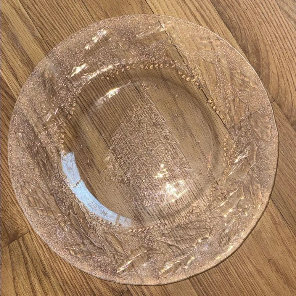 Etched Glass Christmas Tree Plate!